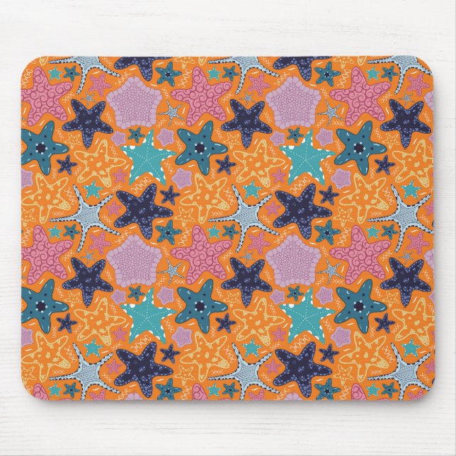 Colorful Starfishes Mouse Pad (Front)