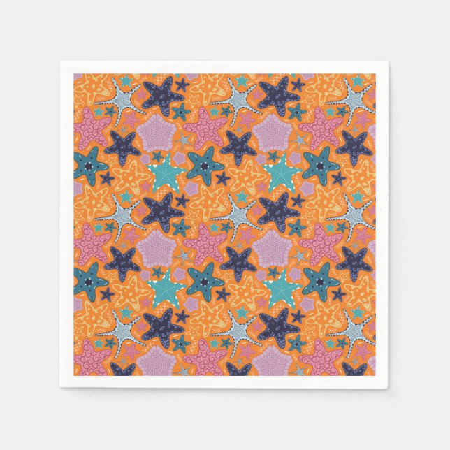 Colorful Starfishes Napkins (Front)