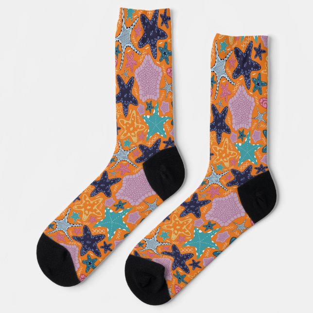  Colorful Starfishes  Socks (Left)