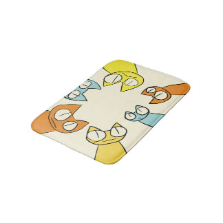 Colorful Staring lot Cats Bath Mat
