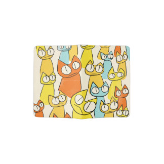 Colorful Staring lot Cats Passport Holder