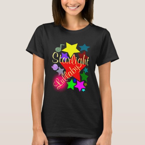 Colorful Starlight Lullaby Navy Spaghetti Straps T_Shirt