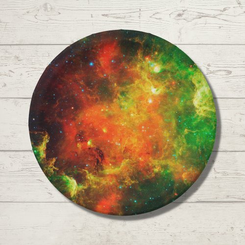 Colorful Starry Nebula Paper Plates