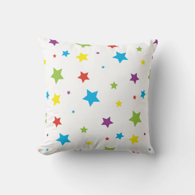 Colorful Starry Pattern Throw Pillow (Front)