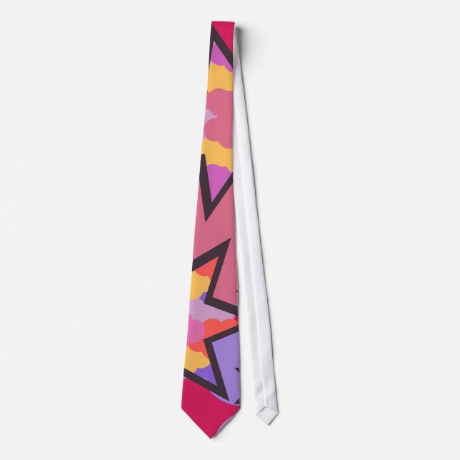 Colorful stars and disco clouds tie (Front)