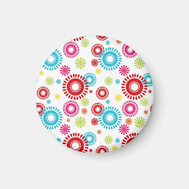 Colorful Stars Bold Bursts of Color Magnet (Front)