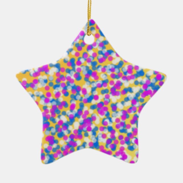 colorful stars ceramic ornament (Front)