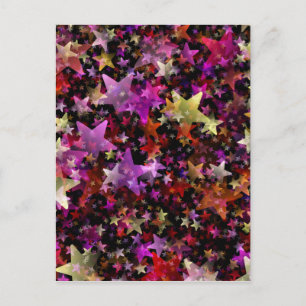 Colorful Stars Christmas Holiday Postcard