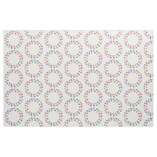 Colorful Stars Circles Round Pattern Fabric