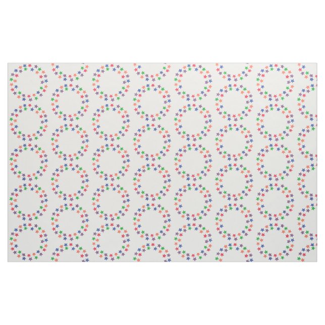 Colorful Stars Circles Round Pattern Fabric (Fat Quarter)