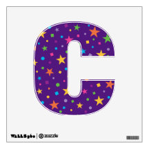 Colorful Stars Confetti Letter C