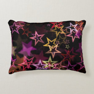 Colorful Stars Dance Whimsically Accent Pillow
