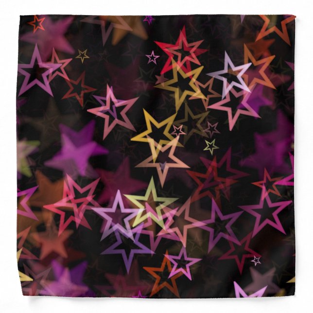 Colorful Stars Dance Whimsically  Bandana (Front)