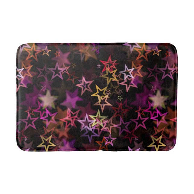 Colorful Stars Dance Whimsically  Bath Mat (Front)