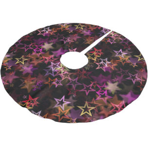 Colorful Stars Dance Whimsically  Brushed Polyester Tree Skirt