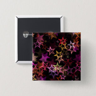 Colorful Stars Dance Whimsically  Button