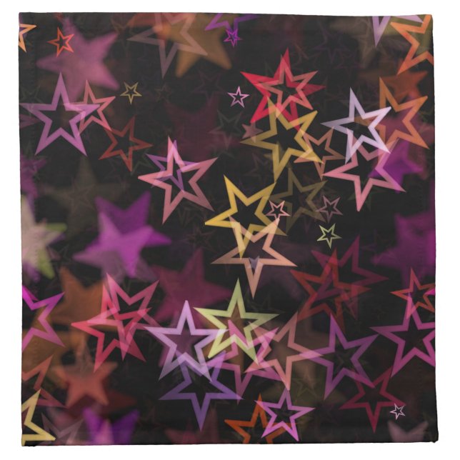 Colorful Stars Dance Whimsically  Cloth Napkin (Front)
