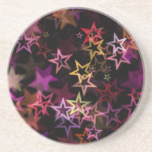 Colorful Stars Dance Whimsically  Coaster (Front)