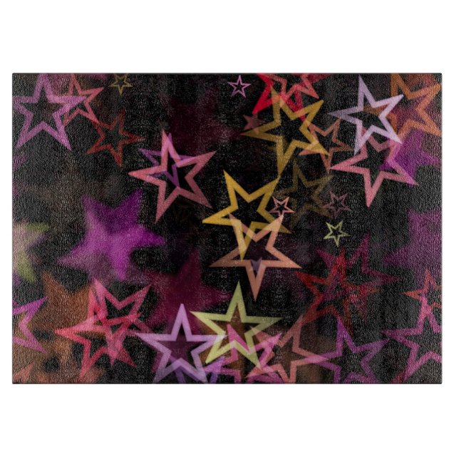 Colorful Stars Dance Whimsically  Cutting Board (Front)