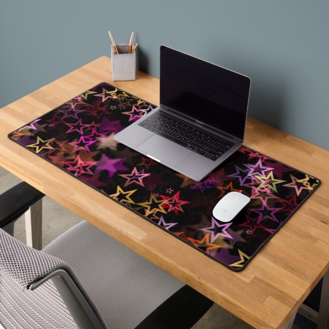 Colorful Stars Dance Whimsically  Desk Mat (Office 2)