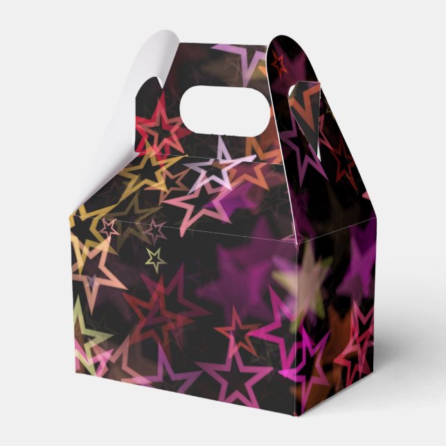 Colorful Stars Dance Whimsically  Favor Boxes (Front Side)