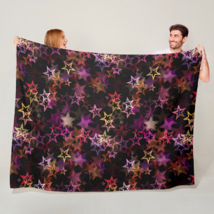 Colorful Stars Dance Whimsically  Fleece Blanket