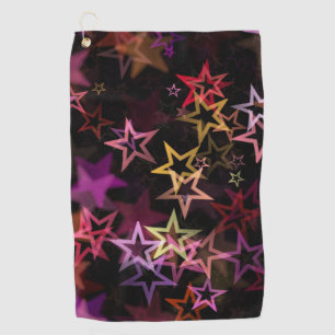 Colorful Stars Dance Whimsically Golf Towel