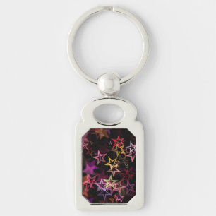 Colorful Stars Dance Whimsically Keychain