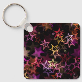 Colorful Stars Dance Whimsically  Keychain