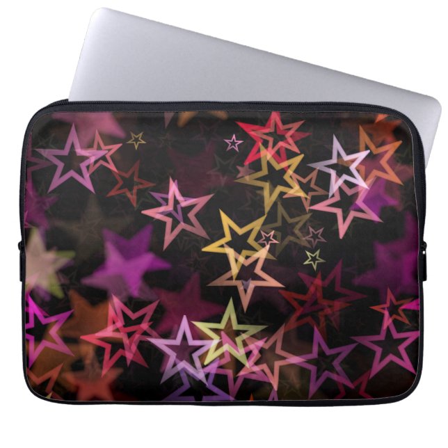 Colorful Stars Dance Whimsically  Laptop Sleeve (Front)