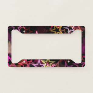 Colorful Stars Dance Whimsically License Plate Frame
