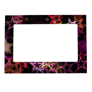 Colorful Stars Dance Whimsically Magnetic Frame