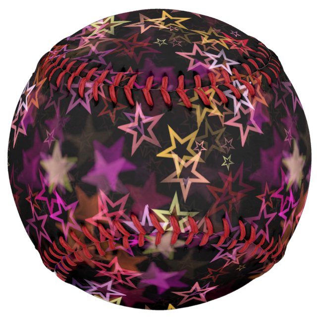 Colorful Stars Dance Whimsically  Softball (Front)