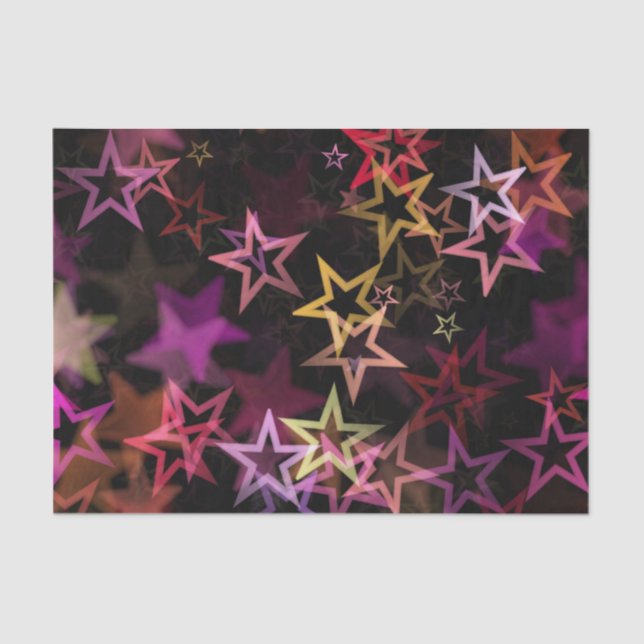 Colorful Stars Dance Whimsically  Tissue Paper (Front)
