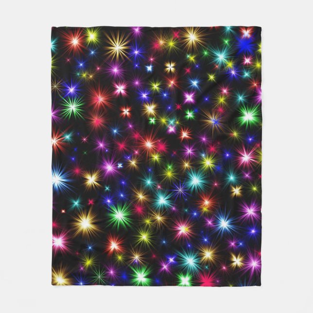 Colorful Stars Fireworks Design-27317 Fleece Blanket (Front)