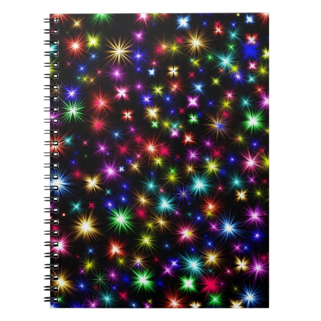 Colorful Stars Fireworks Design-27317 Notebook (Front)