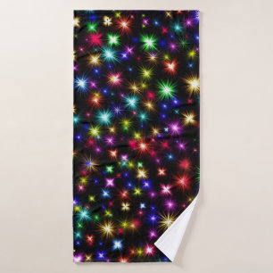 Colorful Stars Fireworks Design Bath Towel