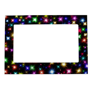 Colorful Stars Fireworks Design Magnetic Frame