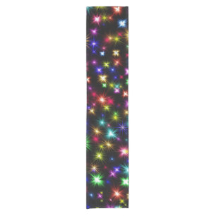 Colorful Stars Fireworks Design Short Table Runner