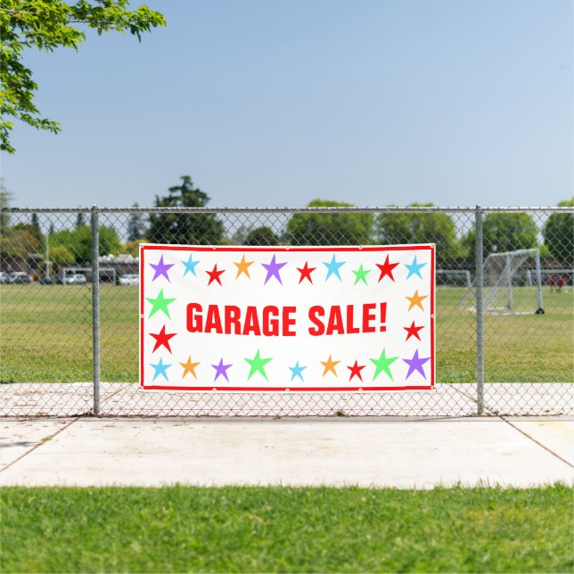 Colorful Stars Garage Sale Banner (Insitu)