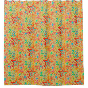 Colorful Stars grunge pattern seamless + your idea Shower Curtain