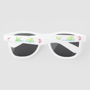 Colorful stars happy birthday add name text simple sunglasses