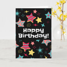 Colorful Stars Happy Birthday Card for Kids