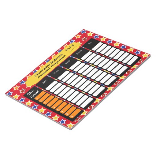 Colorful Stars Homework Assignment Notepad Zazzle