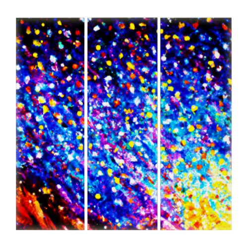 Colorful Stars In Blue Sky Buy Now Triptych