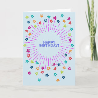 Colorful stars in the sky Happy Birthday Card
