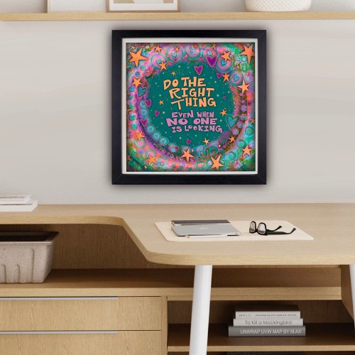 Colorful Stars Inspiring Right Thing Quote School Poster