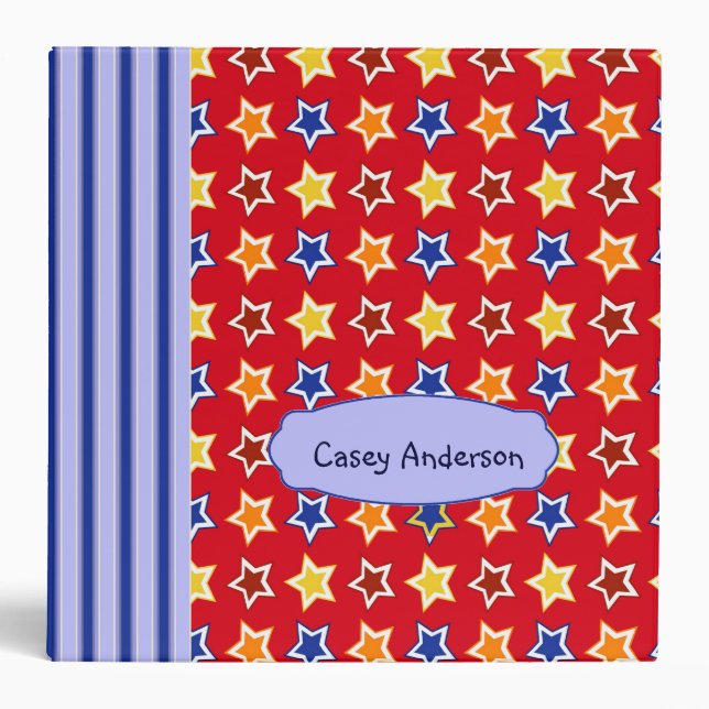 Colorful Stars Large School Binder (Front)