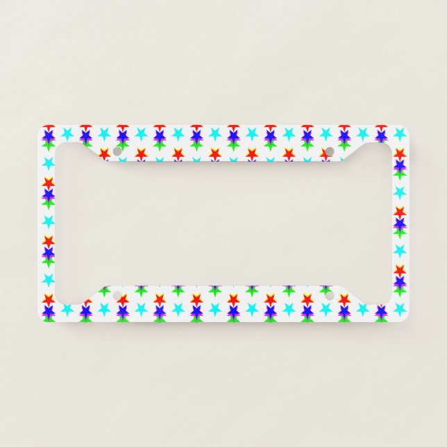 Colorful Stars License Plate Frame (Front)