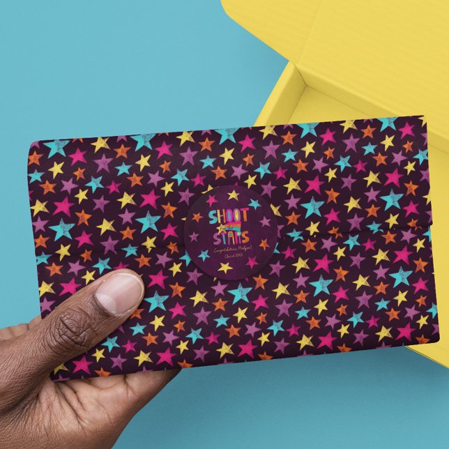 Colorful Stars on Dark Purple Patterned Tissue Paper (Creator Uploaded)